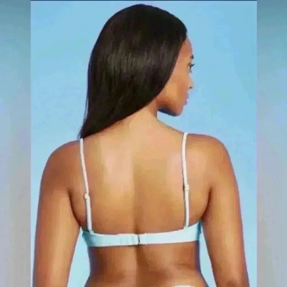 BUNDLE Crochet Bralette Bikini Tops Xhilaration Sage Green and blue Medium NWT - Picture 5 of 16